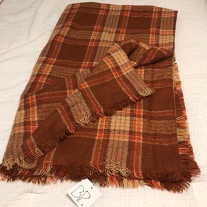 Plaid Rust Blanket Scarf 🧡